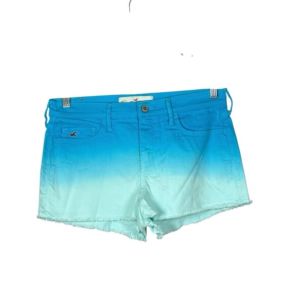 NWT Hollister Ombre Blue Aqua Cutoff Shorts Size 5 W27 Deadstock Y2K - Picture 1 of 7